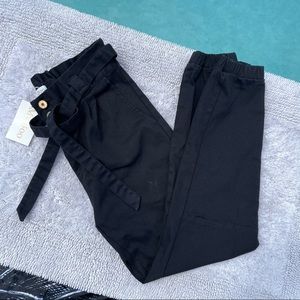 Denim/Canvas Black Womens Sz M Regular Solid Mid-R